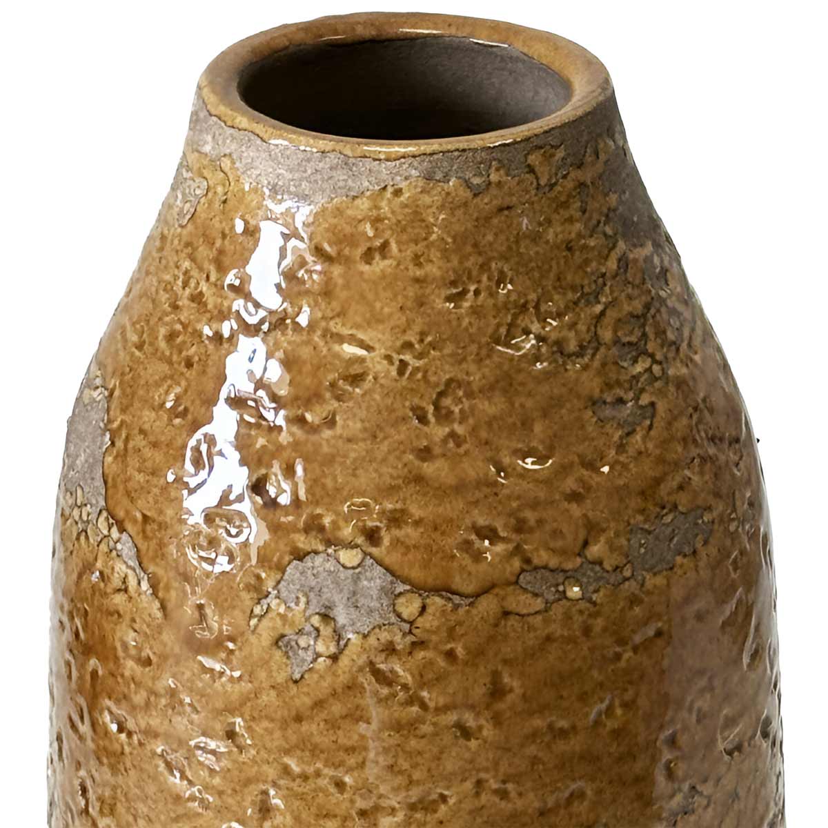 Vase moutarde vitrifi fabrication artisanale 22 cm