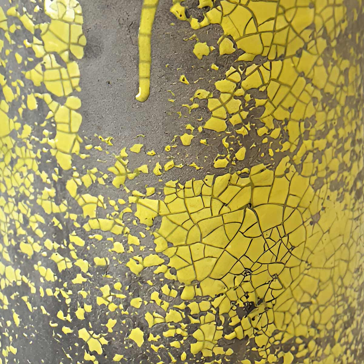 Vase jaune vitrifi fabrication artisanale 29 cm