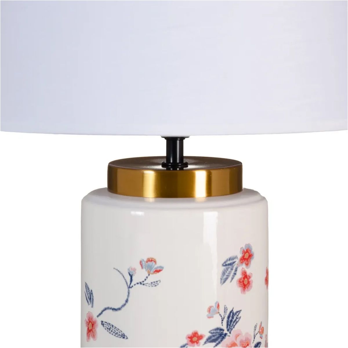 Lampe Floral avec abat jour blanc - 50 cm