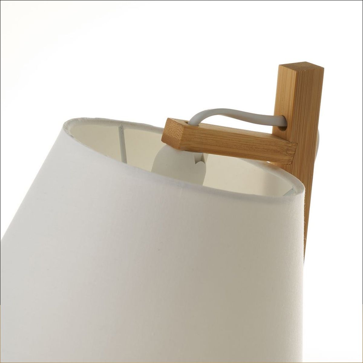 Lampe Bambou - abat jour Blanc Esprit Scandinave 50 cm