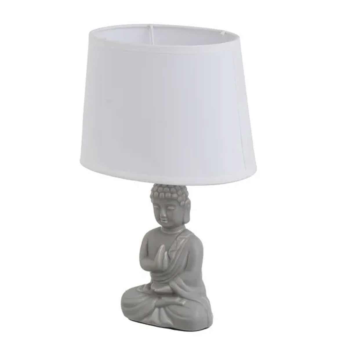 Lampe en cramique Bouddha 34 cm - Gris