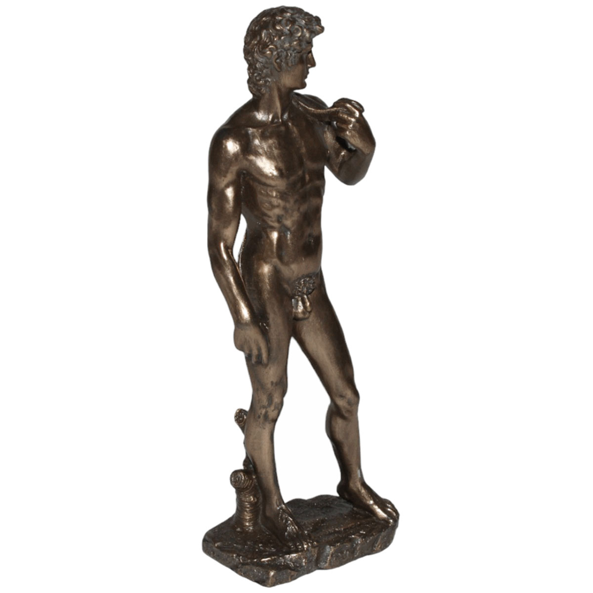 Figurine David de Michelangelo en rsine aspect bronze 18,5 cm