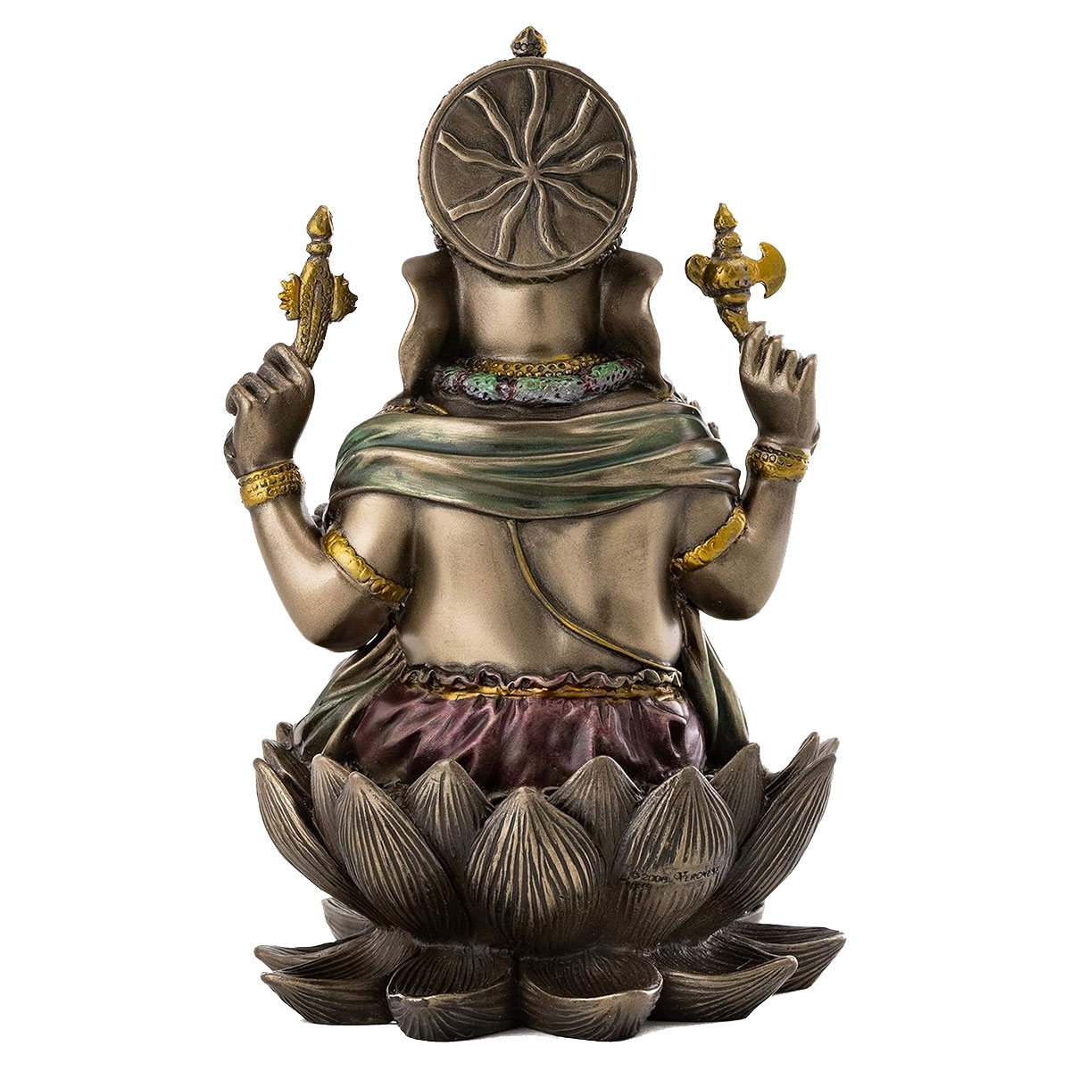 Figurine Ganesha en rsine aspect bronze 18 cm