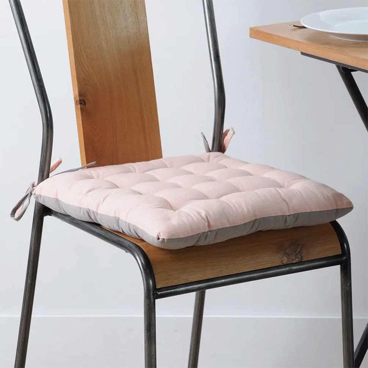 Galette de chaise rversible Poudre Souris 40 x 40 cm