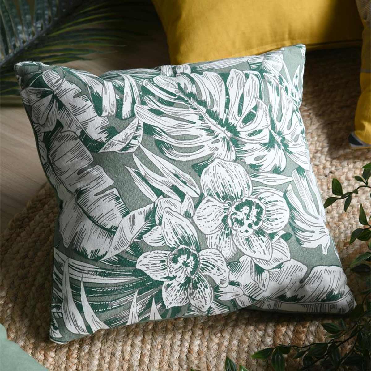 Housse de coussin en coton Amazonas vert  40 x 40 cm