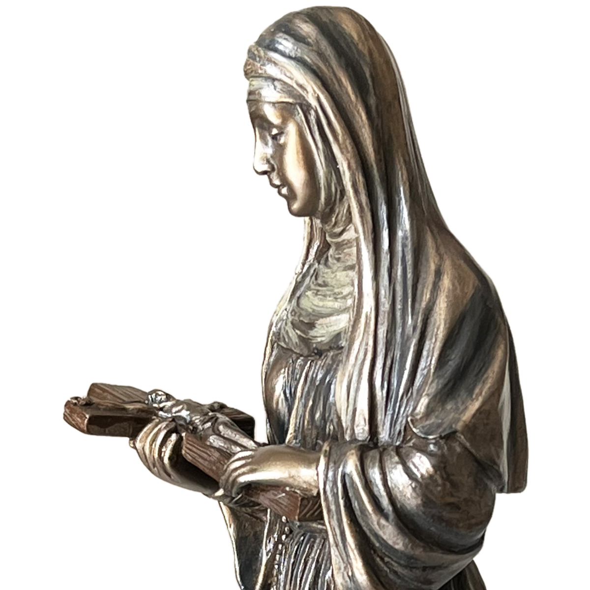 Figurine Sainte Rita en bronze coul  froid 21 cm