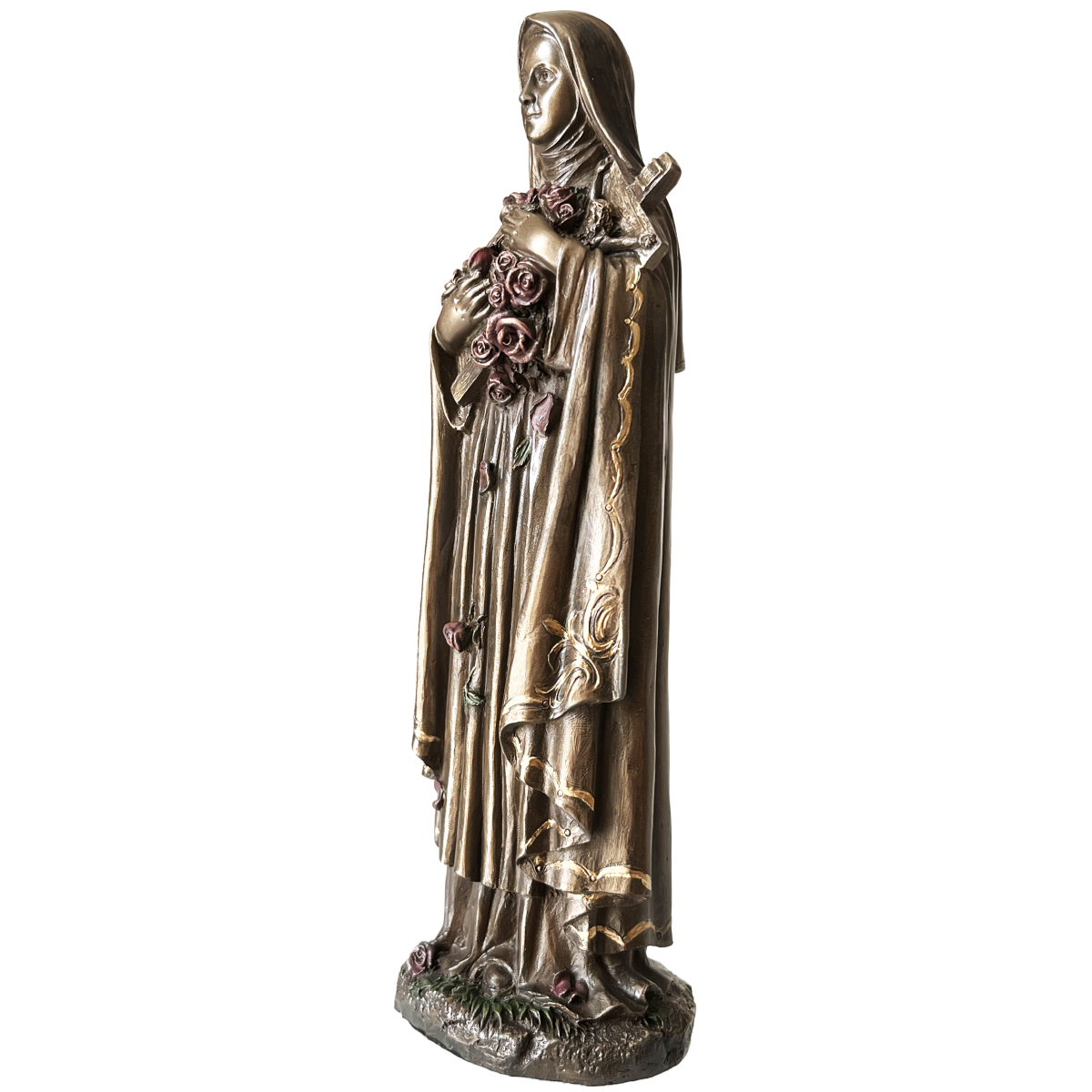 Figurine Sainte Thrse en bronze coul  froid 20 cm