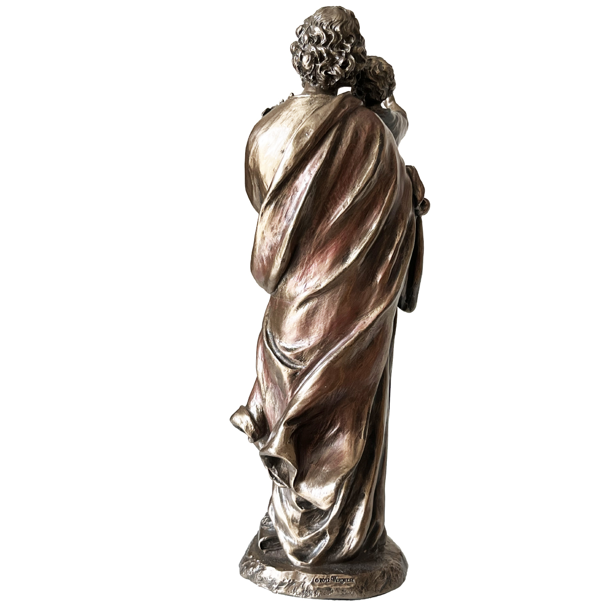 Figurine Saint Joseph en bronze coul  froid 21 cm