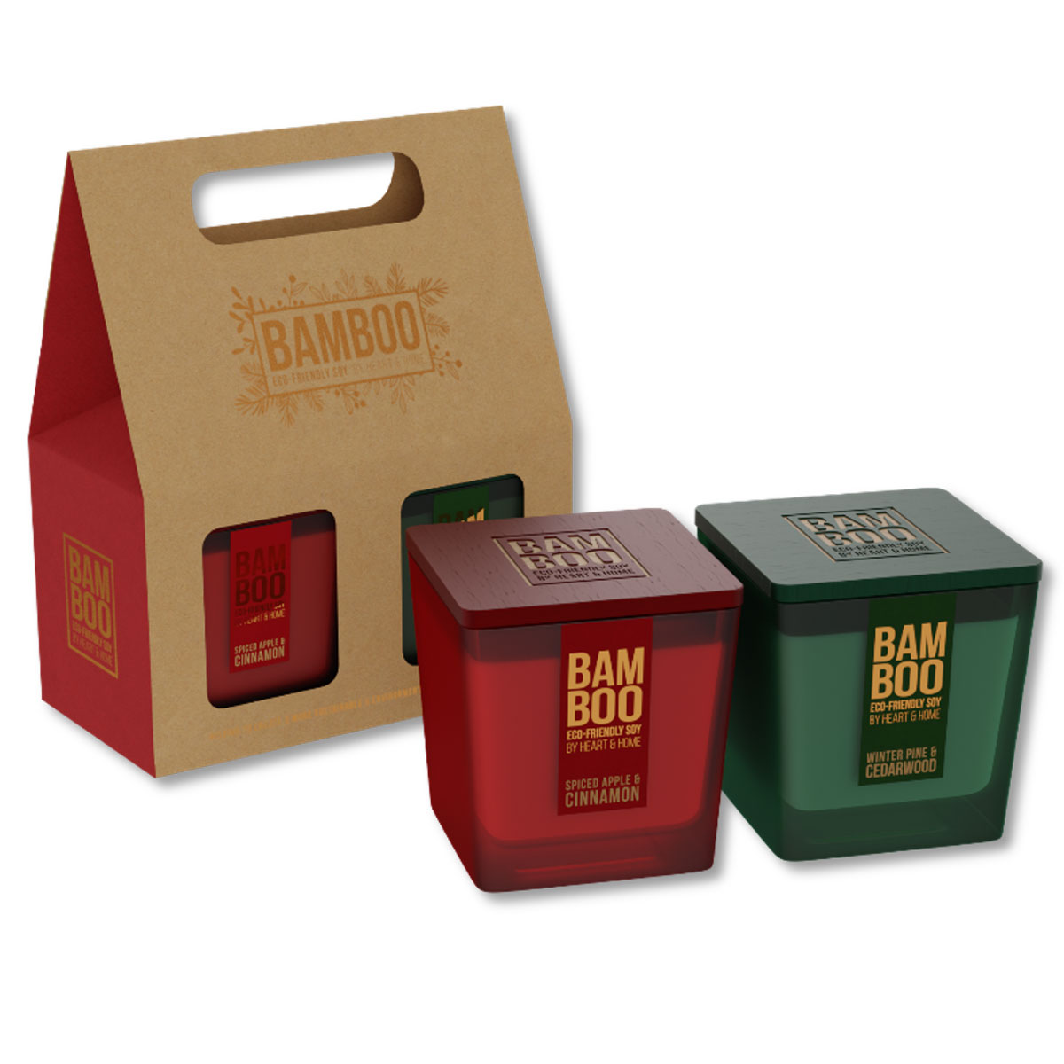 Coffret Cadeau de 2 bougies Heart and Home Eco responsable