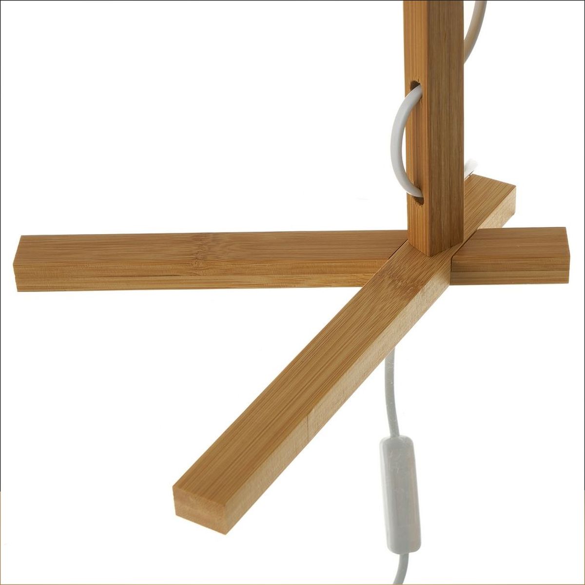 Lampe Bambou - abat jour Blanc Esprit Scandinave 50 cm