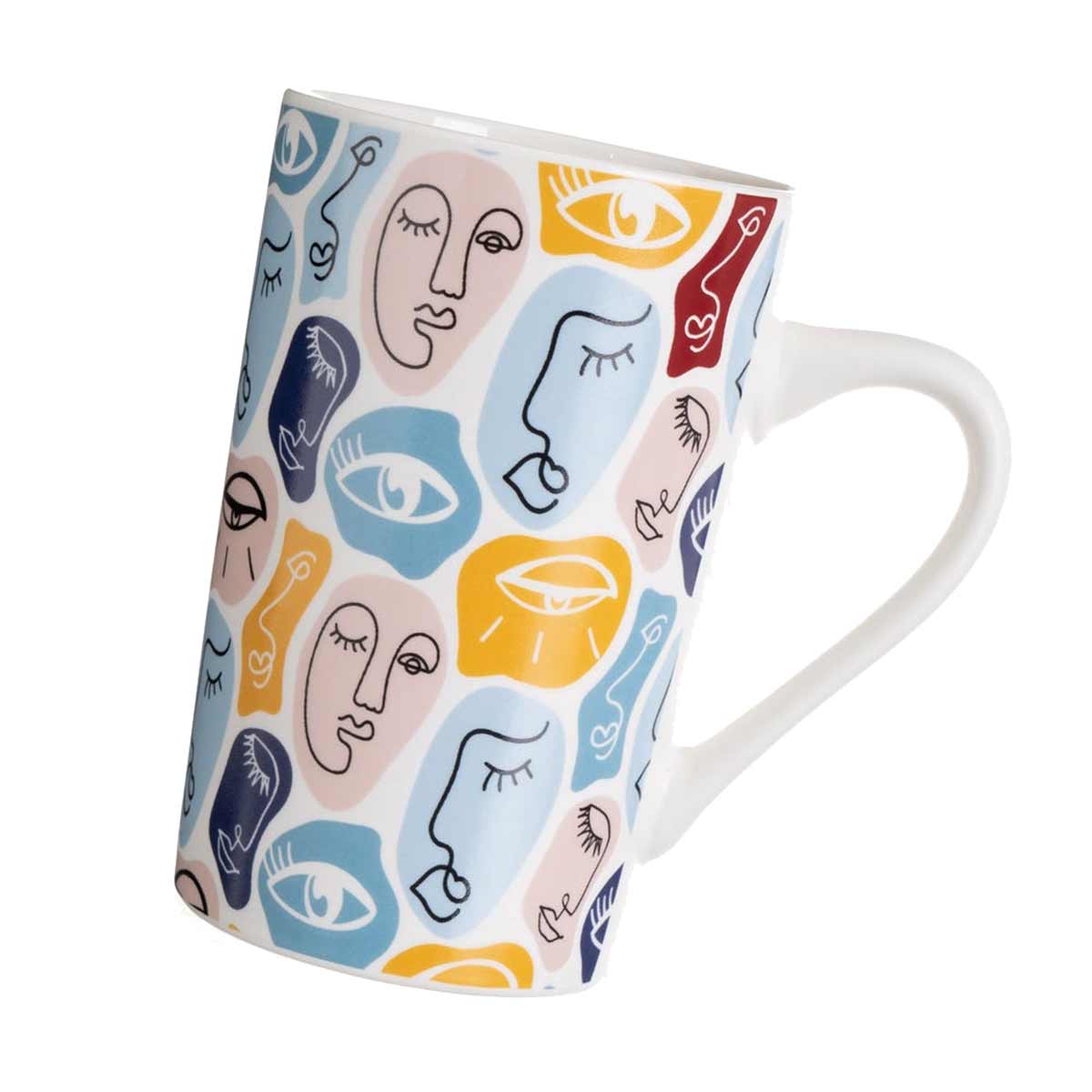 Ensemble de 4 mugs visages en cramique