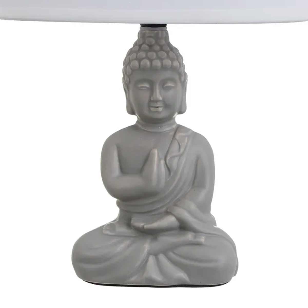 Lampe en cramique Bouddha 34 cm - Gris