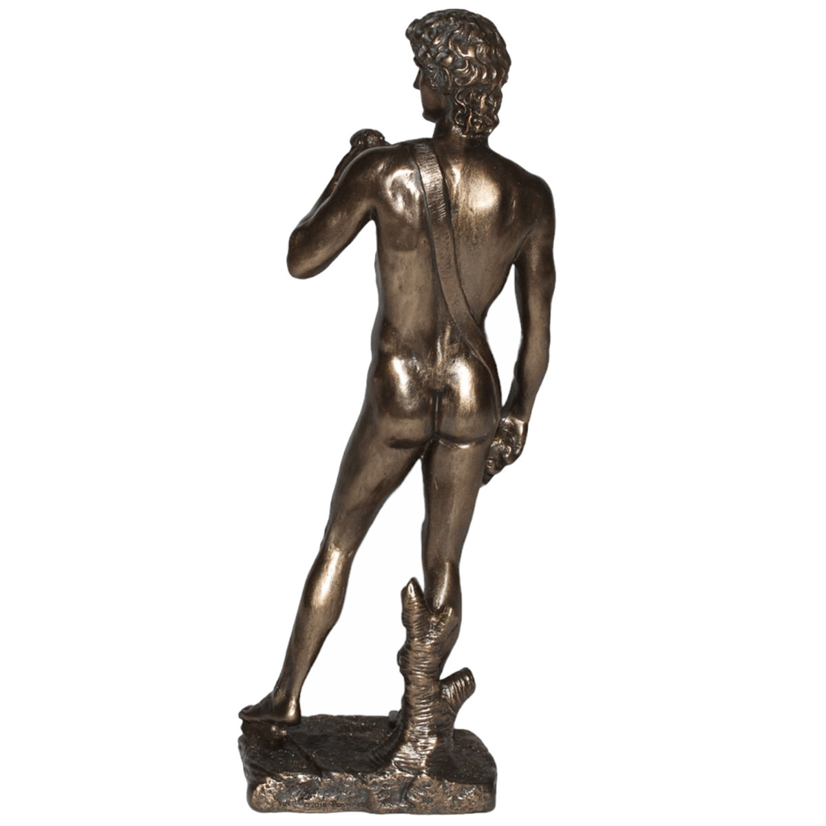 Figurine David de Michelangelo en rsine aspect bronze 18,5 cm