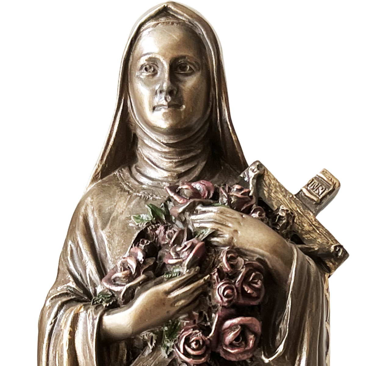 Figurine Sainte Thrse en bronze coul  froid 20 cm