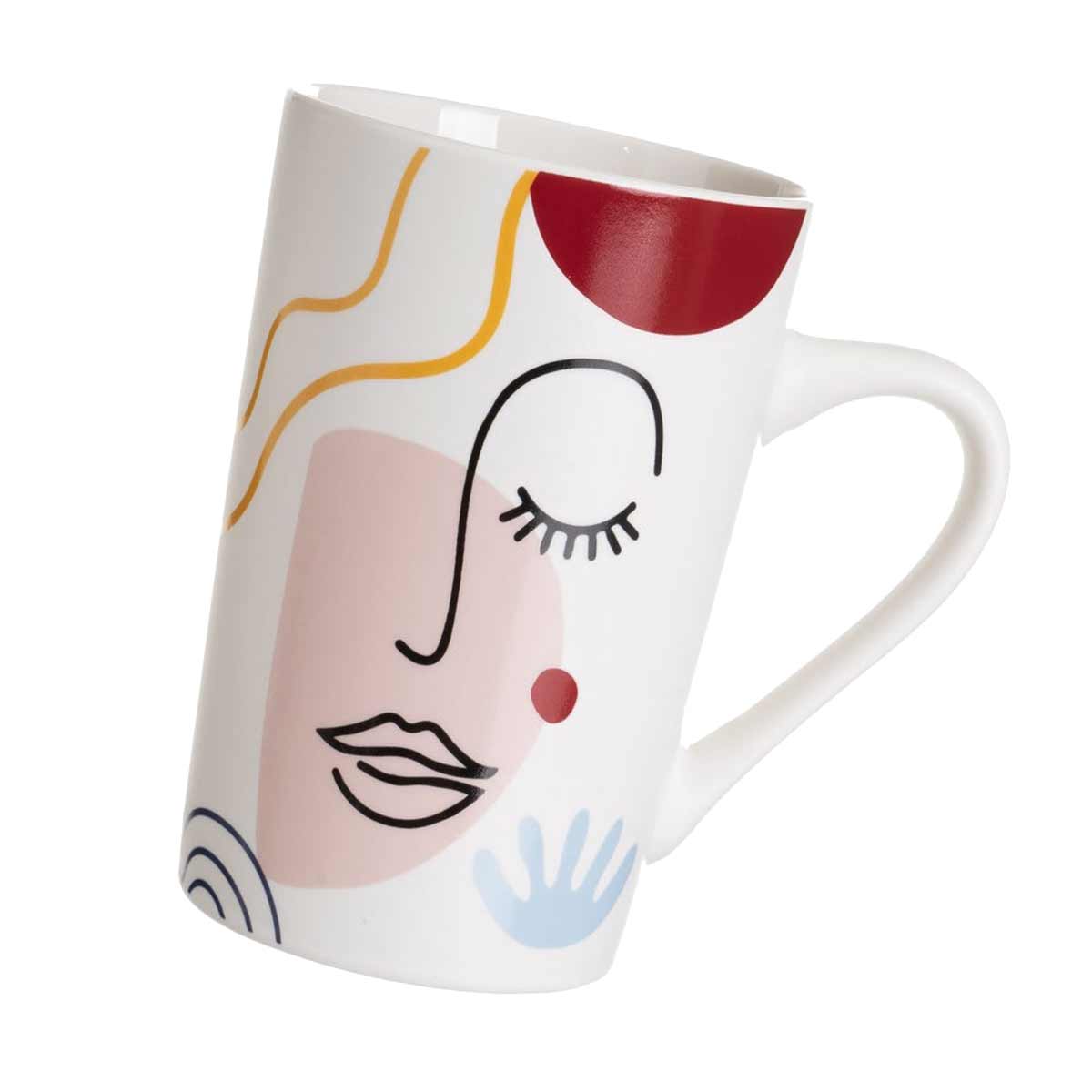 Ensemble de 4 mugs visages en cramique