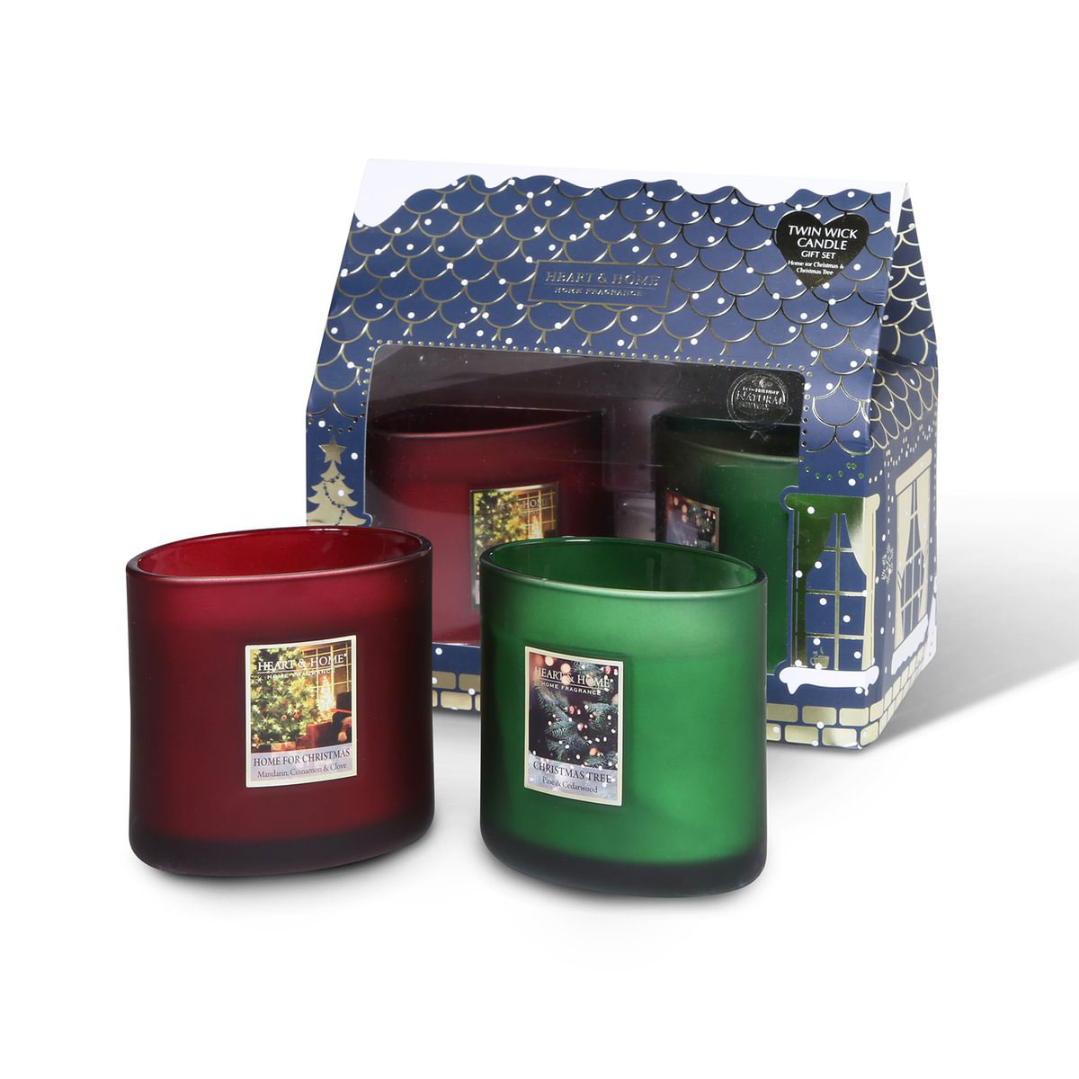 Coffret cadeau 2 bougies 2 mches Heart and Home - Nol