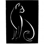 Dcoration murale Chat en mtal 65 x 49 cm