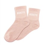 Paire de chaussettes Paillettes Bichette  Rose Pastel