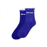 Paire de Chaussettes Paillettes  Feston Rveuse  Bleu