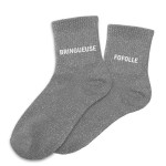 Paire de Chaussettes Pailletes Grises Bringueuse Fofolle