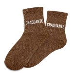 Paire de Chaussettes Pailletes Craquante Marron