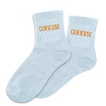 Paire de Chaussettes Pailletes Curieuse Bleu Clair