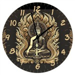 Horloge Ronde en verre Meditation de Bouddha CBKreation 29 cm