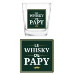 Set verre  whisky et dessous de verre Le Whisky de Papy