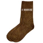 Paire de chaussettes Paillettes Boudeuse  Marron