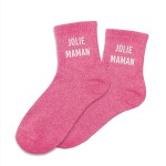 Paire de chaussettes paillettes Jolie Maman rose