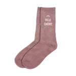 Paire de chaussettes Paillettes Fille Chrie  Rose