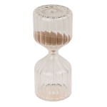 Sablier de cuisine en verre avec sable beige  10 minutes