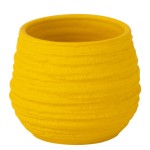 Cache pot jaune en cramique Fiesta 14 cm