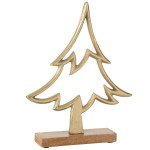 Sapin dcoratif en aluminium dor 25 cm