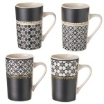 Ensemble de 4 mugs noirs en cramique