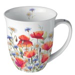 Mug en Porcelaine fine - Coquelicots et bleuets