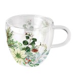 Tasse pour le th double paroi Poinsettia blanc