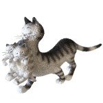 Figurine Les chats de Dubout - Maman et ses petits Modle gris