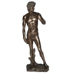 Figurine David de Michelangelo en rsine aspect bronze 18,5 cm