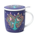 Tisanire en porcelaine Violette avec infuseur - Lovebirds