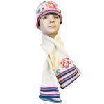 Set bonnet charpe Charlotte aux fraises beige taille 2-4 ans