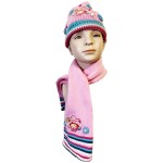 Set bonnet charpe Charlotte aux fraises rose taille 2-4 ans